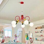 tanie Żyrandole wyjątkowe-Kolorowy żyrandol do pokoju dziecięcego 3/5-lekki szklana kula wisiorek oprawy oświetleniowe regulowane metalowe lampy wiszące sufitowe do jadalni, sypialni, opraw oświetleniowych na korytarz