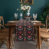 baratos Toalhas de Aparador-Inspirado em william morris arte estilo impressão corredor de mesa estilo country, decoração de mesa de jantar de cozinha, corredores de mesa de decoração de impressão para interior ao ar livre casa