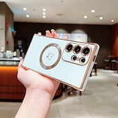 economico Cover Samsung-telefono Custodia Per Samsung Galaxy S24 S23 S22 S21 Ultra Plus S25 Ultra Per retro Supporta la ricarica wireless Resistente agli urti Con cuori TPU Placcatura
