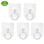 cheap Home Storage &amp; Hooks-5pcs Rotatable Plastic Ceiling Hooks for Hanging Plants, Lanterns, Wind Chimes - Adhesive Ceiling Hooks, Easy to Install, No Drill Needed - Contemporary Style Ceiling Mount Hooks for Decoration