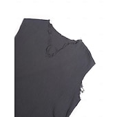 economico Strada-Per uomo Camicia camicia di lino Stile vichingo Camicia estiva Abbigliamento mare Liscio Hawaiano Per eventi Bianco Vino Blu Grigio scuro Senza maniche A V Estate Abbigliamento
