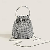 levne Psaníčka a kabelky na večer-Dámské Psaníčko Večerní Bag PU kůže Svatebnívečírek Řetízek Velká kapacita Multi Carry Pevná barva Stříbrná Šampaňská zlatá Černá