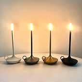 economico Lampade da tavolo-Lampada da tavolo senza fili in alluminio touch a forma di candela con dimmer touch di tipo C ricaricabile lampada da tavolo per interni camera da letto soggiorno decorazione