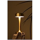 cheap Table Lamps-Rechargeable Metal Table Lamp Mushroom Shaped with 3-color Dimming Indoor Bedroom Living Room Atmosphere Desk Lamp USB Rechargeable