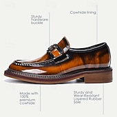 preiswerte Loafer aus hochwertigem Leder-Herren-Loafer aus hochwertigem Rindsleder mit glänzender Oberfläche und Kettendetail – formelle Abendschuhe für Business, Hochzeiten und besondere Anlässe
