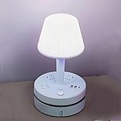 abordables electrodomésticos-Portalámparas de escritorio, lámpara de escritorio LED, luz de noche junto a la cama con enchufe que se puede utilizar en múltiples funciones. 3 tipos de luces ajustables. 3 * enchufe 2 * interfaz usb