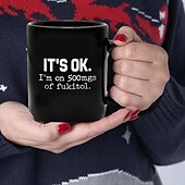 cheap Mugs &amp; Cups-Graphic Letters Daily Designer Retro Vintage Mug,Ceramic Funny Coffee Mug Black, Father&#039;s Day Gift 1.2oz/330ml