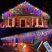 זול מופעל באמצעות אנרגיה סולארית-4m 13ft led סולארי מחרוזת נטיף אורות עמיד למים חתונה קישוט אורות מחרוזת וילון לחדר שינה פטיו חצר גן מסיבת חתונה