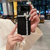 cheap Samsung Cases-Phone Case For Samsung Galaxy Z Flip 7 Z Flip 6 Z Flip 5 Z Flip 4 Z Flip 3 for Women Girl Bling Glitter Shiny Shockproof Bow tie TPU