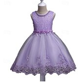 levne Párty šaty-Děti Dívčí Šaty na párty Pevná barva Bez rukávů Formální Výkon Výročí Módní Princeznovské Polyester Květinové dívčí šaty Léto Jaro 2-12 let Bílá Světlá růžová Vodní modrá