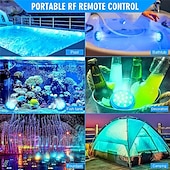 cheap Underwater Lights-2pcs Rechargeable Submersible Pool Lights with Remote, Swimming Floating Lights IP68 Waterproof  Underwater Color Changing Led Floating Lights for Hot Tub Bath