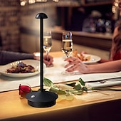 cheap Table Lamps-Rechargeable Mushroom Table Lamp, Portable Wireless Touch Desk Lamp, LED Night Light with Dimmable Brightness for Living Room, Home Office, Restaurant