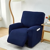 billiga Vilstol och länstol-jacquard fåtölj överdrag överdrag lazyboy överdrag soffstolsöverdrag 4-delade set, halkfri vilstol med förvaringsfickor möbelskydd för vardagsrum