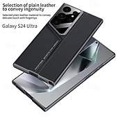 cheap Samsung Cases-Phone Case For Samsung Galaxy S24 Ultra S23 Ultra S25 Ultra Back Cover with S Pen Shockproof TPU PU Leather