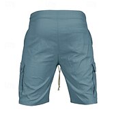 abordables Classique-Homme Short Cargo Short Cordon Taille elastique Multi poche Plein Vestimentaire Court Extérieur du quotidien Sortie Mode Classique Noir Jaune