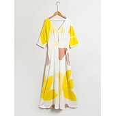  szatén esküvői vendégzseb virágos v nyakú maxiruha