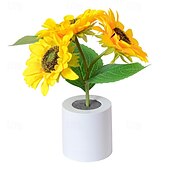 baratos Presente de Dia das Mães para Mulheres-Luz noturna de girassol artificial artesanal, excelente artesanato, luz noturna para quarto, sala de estar, hotel, varanda