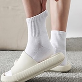 baratos meias masculinas-Homens 5 Pack Pacotes múltiplos Meias Meias Tornozelo Meias de Corrida Meias casuais Preto Branco Cor Tecido Desportos e Ar livre Casual Diário Básico Média Primavera Outono Moda