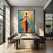 preiswerte Gemälde mit Menschen-Großes handgemaltes Pattle-Messer-Ballett-Ölgemälde einer tanzenden Frau, tanzendes Mädchen-Ölgemälde, Kunst auf Leinwand, tanzende Mädchen-Wandkunst, abstraktes Gril-Gemälde für Schlafzimmer,