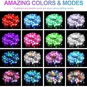 economico Striscie luci USB-luci di stringa di fata intelligenti app luci di stringa di fata a led controllate con telecomando, luci scintillanti a led rgb sincronizzate con musica luci per feste di natale per natale matrimonio