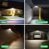 baratos Luzes de rua-Luz solar externa de 1 unidade com sensor de movimento, 185 led, luz solar externa de 3 modos, 1800mah, ip65, à prova d&#039;água, luz de parede externa para jardim, pátio, garagem, porta da frente, piscina, degraus, cerca