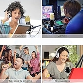 cheap Microphones-Podcast Equipment Bundle BM-800 Podcast Microphone Bundle With V8 Sound Card Condenser Studio Microphonefor Laptop Computer Vlog Living Broadcast Live Streaming