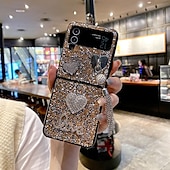 Χαμηλού Κόστους Samsung Θήκη-τηλέφωνο tok Για Samsung Galaxy Z Flip 7 Z Flip 6 Z Flip 5 Z Flip 4 Z Flip 3 Πίσω Κάλυμμα Bling Glitter Shiny Ανθεκτική σε πτώσεις TPU Στρας Μεταλλικό