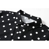 billige skjorte for menn-Herre Skjorte Sommerskjorte Hawaii skjorte Skjorte med knapper Svart Rosa Langermet Polkadotter Aftæpning utendørs Gate Knapp ned Klær Polyester Mote Fritid Pustende Bekvem