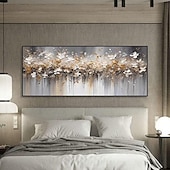 billiga Blom- och växtmålningar-handgjord oljemålning canvas väggkonst dekoration abstrakt f sänker horisontell säng dekoration målning för sovrum för heminredning rullad ramlös osträckt målning