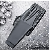baratos calça casual-Homens Calças Calça verão Calça casual Cintura elástica Bolso Com Zíper Côr Sólida Resistente a rugas Esportes Comprimento total Ao ar livre Casual Casual Calças Preto Cinzento Cintura Alta Com