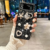 Χαμηλού Κόστους Samsung Θήκη-τηλέφωνο tok Για Samsung Galaxy Z Flip 7 Z Flip 6 Z Flip 5 Z Flip 4 Z Flip 3 για γυναίκες κορίτσι Bling Glitter Shiny Ανθεκτική σε πτώσεις Καρδιά TPU