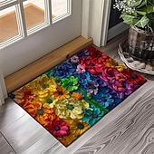 cheap Doormats-Wedding Rainbow Flowers Doormat Non-Slip Oil Proof Rug Indoor Outdoor Mat Bedroom Decor Bathroom Mat Entrance Rug Door Mat