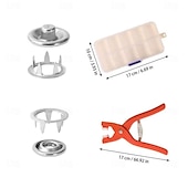 baratos artes, artesanato e costura-botões de pressão de metal com kit de ferramentas de alicate de fixação kit de ferramentas de instalação perfeita para fivelas de cinco garras inclui conjunto de alicates para botões de pressão invisíveis e fechos de pressão