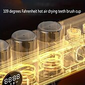 お買い得  パーソナルケア・エレクトロニクス-歯ブラシ消毒剤 - 歯ブラシ消毒剤とホルダー - 歯ブラシスロット 6 個 &amp; タイミング機能 - コードレス壁掛け歯ブラシ滅菌器浴室用歯ブラシクリーナー