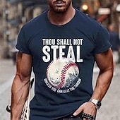 preiswerte Sport- und Fitness-T-Shirts-Herren Lustiges Baseball Wortspiel Grafik T-Shirt - 'Du sollst nicht stehlen es sei denn du kannst den Wurf schlagen' Kurzarm