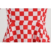 levne Šaty-Retro 50. léta Rockabilly Houpací šaty Flare šaty Kostkovaný Dámské předvečer Všech svatých Plesová maškaráda Na den loučení se svobodou nevěsty Dospělí Šaty Šaty pro návrat domů