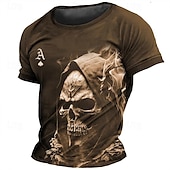 economico Magliette 3D-Per uomo Pop art Teschi maglietta T-shirt Manica corta maglietta Stampa 3D Girocollo Camicia Giornaliero Originale Retrò vintage Sportivo Per eventi Per uscire Nero Blu marino Marrone Primavera estate