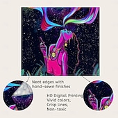 levne Tapiserie Blacklight-blacklight gobelín uv reaktivní záře ve tmě záře party neonka psychedelický trippy mlhavý závěsný gobelín nástěnná malba pro obývací pokoj ložnice