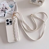 cheap iPhone Cases-Phone Case For iPhone 16 iPhone 15 Pro Max Plus iPhone 14 13 12 11 Pro Max Plus Mini SE for Women Girl with Stand Holder with Lanyard with Wrist Strap Retro TPU PU Leather