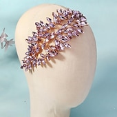 abordables Haarstyling-Zubehör-Crown Tiaras Headbands Headpiece Rhinestone Alloy Wedding Cocktail Luxury Retro With Rhinestone Crystals Headpiece Headwear