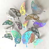 cheap Mr &amp; Mrs Wedding-24 Pcs 3D Butterfly Wall Stickers Cake Balloon Decorative Accessories for Wedding Festivals and Parties in Foreign Trade