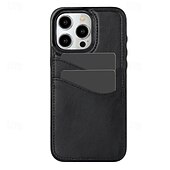 お買い得  iPhone用ケース-電話 ケース 用途 iPhone 16 iPhone 15 Pro Max iPhone 14 13 12 11 Pro Max Mini SE X XR XS Max 8 7 Plus バックカバー 超薄型 黄ばんでいない カード挿入口 レトロ風 TPU PUレザー