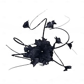 economico Cappelli per feste-cappelli di piume sinamay cappello a cilindro da sposa tea party matrimonio elegante con copricapo di piume di strass
