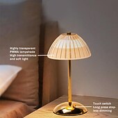 preiswerte Tischlampen-Kristall-Tischlampe, modern, minimalistisch, Touch, 3-farbig, stufenlose Dimmung, wiederaufladbar über USB, mit weichem Licht und langlebigem Akku