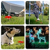 cheap Camping Accessories-8/16pcs Screw in Tent Stakes 8&quot; - Ground Anchors Screw in Hexagonal Spiral Glow-in-the-Dark Tent Pegs - Outdoor Night-Light Rotatable M8 Carbon Steel Hexagonal Plastic Head 20cm Threaded Tent Pegs