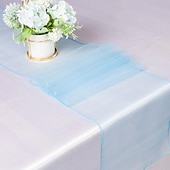 abordables Monsieur et Madame Mariage-10 pièces drapeau de table en fil de verre minimaliste moderne 30*275 cm drapeau de table de banquet de mariage d&#039;hôtel