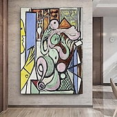 preiswerte Abstrakte Gemälde-Pablo Picasso, der Maler, Ölgemälde, handgemaltes Guernica-Ölgemälde auf Leinwand von Pablo Picasso, Museumsqualität, 100 % handgemalt