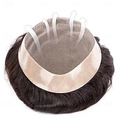 halpa Hiuspalat ja -housut-toupee mono urosperuukki miesten peruukki 100% luonnolliset hiukset kestävä miesten hiusproteesi toupee miehille 6 hiusten korvausjärjestelmä miehille 6x8 7x9 8x10