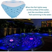 お買い得  水中ライト-スイミングフローティングプールライト、水中 LED プールライト 海の魚のパターン 電池式 RGB 色変化 水中プールライト 池 温水浴槽 風景装飾 子供の誕生日プレゼント 1/2 個