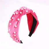 abordables Accessoires de coiffure-bandeaux de perles pour femmes, bandeau de perles antidérapants, larges nœuds supérieurs, bandeau noir, blanc, or rose avec perles, accessoires de cheveux pour femmes et filles, cadeaux quotidiens de